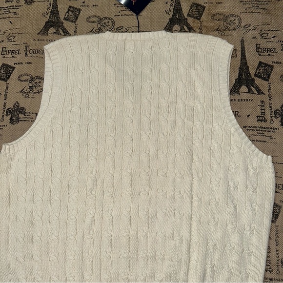 Polo Golf Ralph Lauren NWT! Vintage Men'S Ivory Knit V-Neck Sweater Vest Size L - Picture 13 of 16